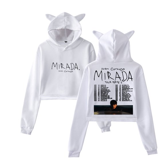 Ivan Cornejo Mirada Tour 2025 Merch Pullover Female Cat Ears Hoodie Long Sleeve Tee Women's Clothes
