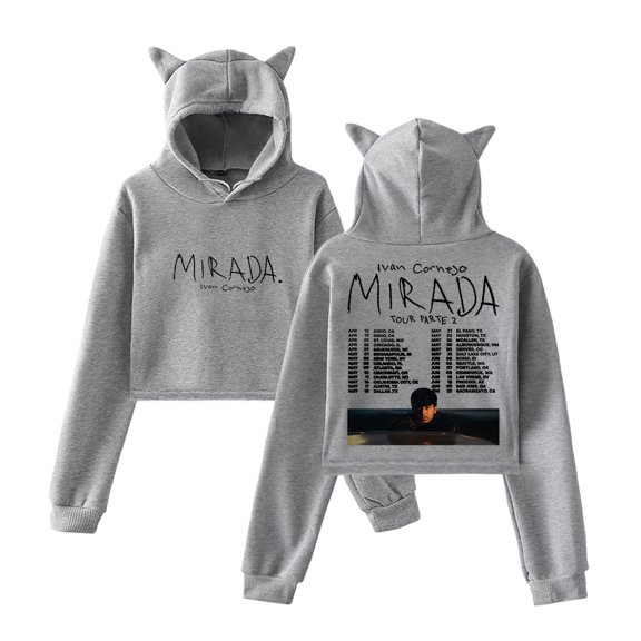 Ivan Cornejo Mirada Tour 2025 Merch Pullover Female Cat Ears Hoodie Long Sleeve Tee Women's Clothes