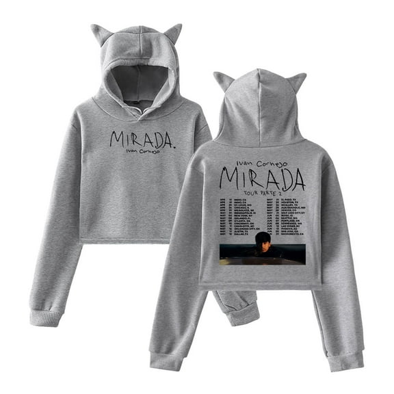 Ivan Cornejo Mirada Tour Parte 2 Merch Hoodie Cat Ear Fashion Street Trend Women's Short Hoodie Sportswear