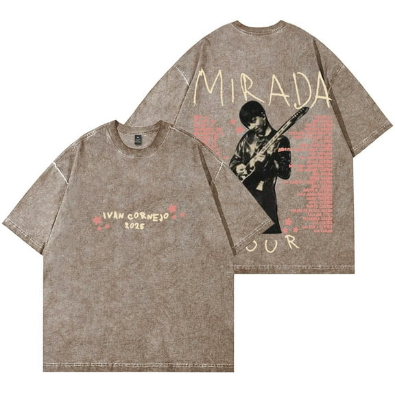 Ivan Cornejo Mirada Tour Parte 2 Vintage Wash T-Shirts Women Men Cotton Short Sleeve Tee