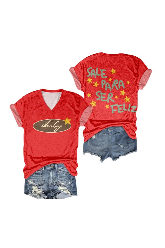 Ivan Cornejo Sale Para Ser Feliz shirt Mirada Tour Parte 2 merch Women's Print vneck T-Shirt novelty tops
