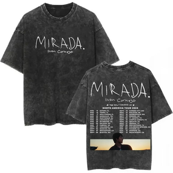 Ivan Cornejo T-Shirt Mirada Tour 2024 Merch Vintage Wash Tee Women Men Short Sleeve Crewneck Fashion Tee