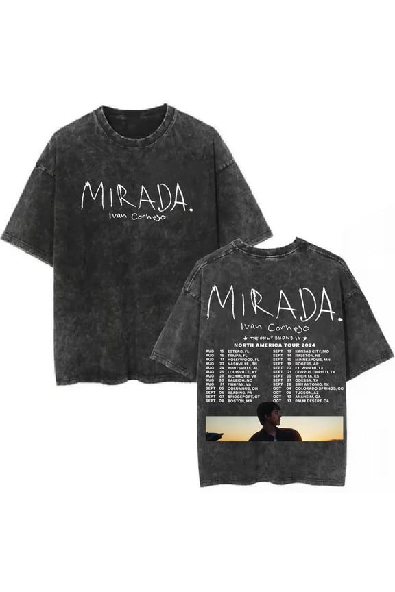 Ivan Cornejo T-Shirt Mirada Tour 2024 Merch Vintage Wash Tee Women Men Short Sleeve Crewneck Fashion Tee