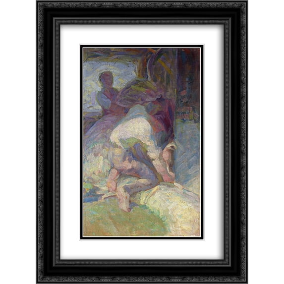 Ivan Grohar 2x Matted 20x24 Black Ornate Framed Art Print 'Bundles'