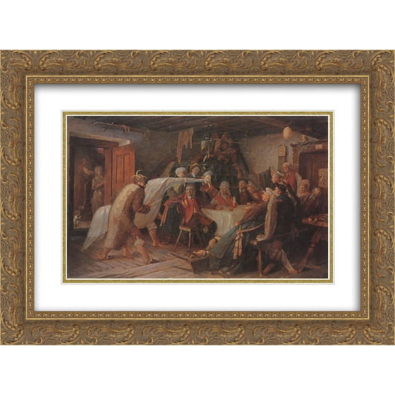 Ivan Grohar 2x Matted 24x20 Gold Ornate Framed Art Print 'Brno'