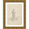 thumbnail image 1 of Ivan Ivanec 11x14 Gold Ornate Wood Frame and Double Matted Museum Art Print Titled - Forced Labor Worker in Kamieniołomach (1943), 1 of 4