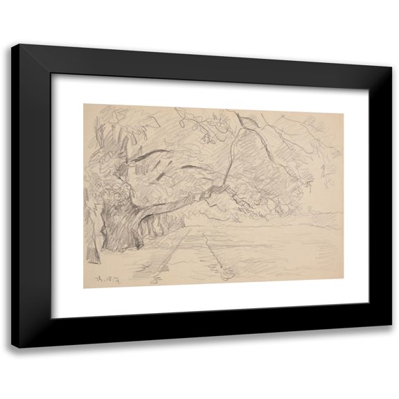 Ivan Ivanec 14x11 Black Modern Framed Museum Art Print Titled - Avenue Blown with Spreading Trees (1914-1945)