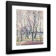 thumbnail image 1 of Ivan Ivanec 18x24 Black Modern Framed Museum Art Print Titled - Landscape with Trees and an Architectural Team Behind the Wall (1930-1944), 1 of 5