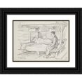 thumbnail image 1 of Ivan Ivanec 24x18 Black Ornate Framed Double Matted Museum Art Print Titled: The Stage Inside the Camp Barrack. (1943), 1 of 5