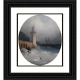 thumbnail image 1 of Ivan Konstantinovich Aivazovsky 12x14 Black Ornate Wood Framed Double Matted Museum Art Print Titled: View of the Amalfi Coast (1865), 1 of 5