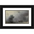 thumbnail image 1 of Ivan Konstantinovich Aivazovsky 18x12 Black Ornate Wood Framed Double Matted Museum Art Print Titled - Carriage in a Storm, 1 of 5