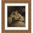 thumbnail image 1 of Ivan Kramskoy 2x Matted 20x22 Gold Ornate Framed Art Print 'Reading ', 1 of 2
