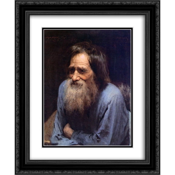Ivan Kramskoy 2x Matted 20x24 Black Ornate Framed Art Print 'Kramskoi Ivan Mina Moiseev Sun'