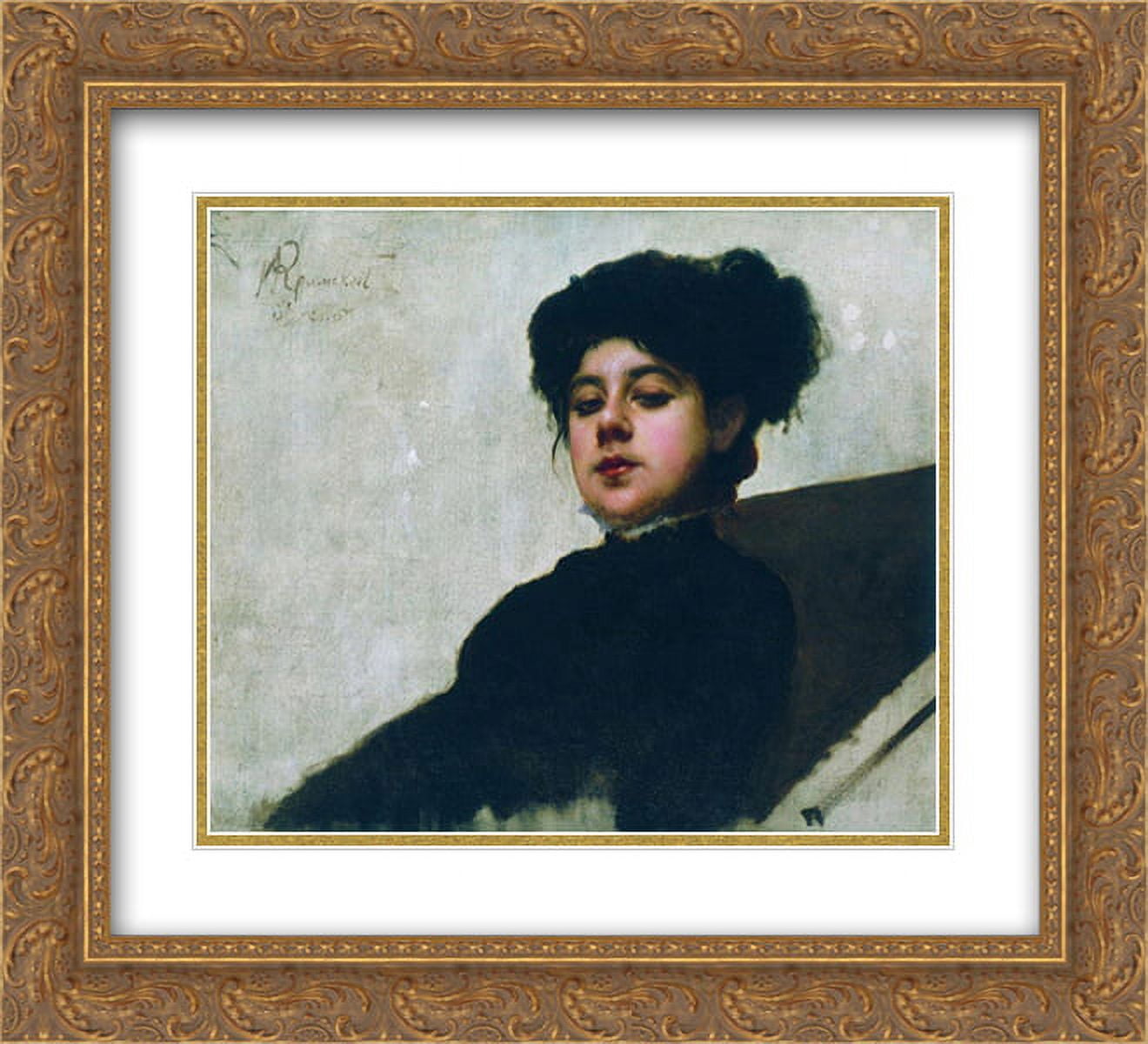 Ivan Kramskoy 2x Matted 24x20 Gold Ornate Framed Art Print 'Portrait of ...