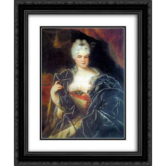 Ivan Nikitin 2x Matted 20x24 Black Ornate Framed Art Print 'Catherine I of Russia'