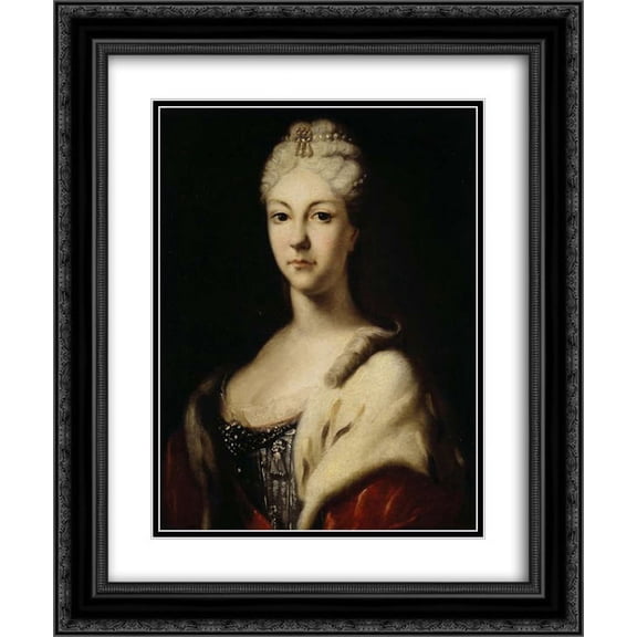 Ivan Nikitin 2x Matted 20x24 Black Ornate Framed Art Print 'Tzarina Natalia Alekseevna'