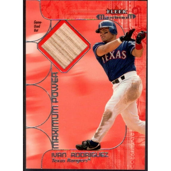 Ivan Rodriguez Card 2002 Fleer Maximum Power Bat #17