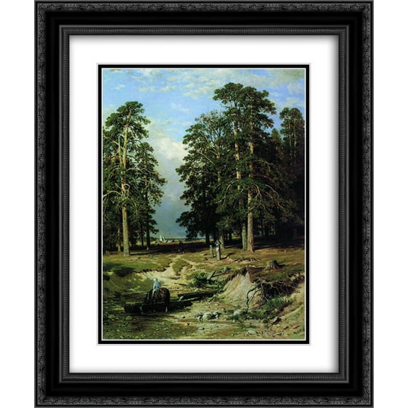 Ivan Shishkin 2x Matted 20x24 Black Ornate Framed Art Print 'Holy Creek near Yelabuga'