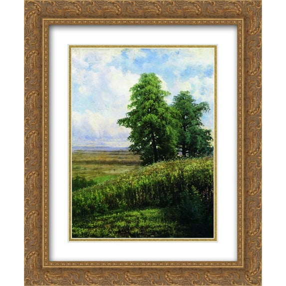 Ivan Shishkin 2x Matted 20x24 Gold Ornate Framed Art Print 'Slope'