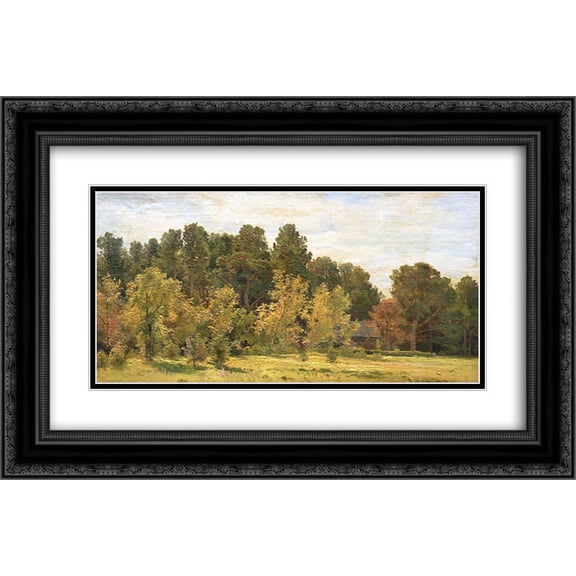 Ivan Shishkin 2x Matted 24x16 Black Ornate Framed Art Print 'Forest edges'