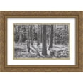 thumbnail image 1 of Ivan Shishkin 2x Matted 24x18 Gold Ornate Framed Art Print 'Ferns', 1 of 2