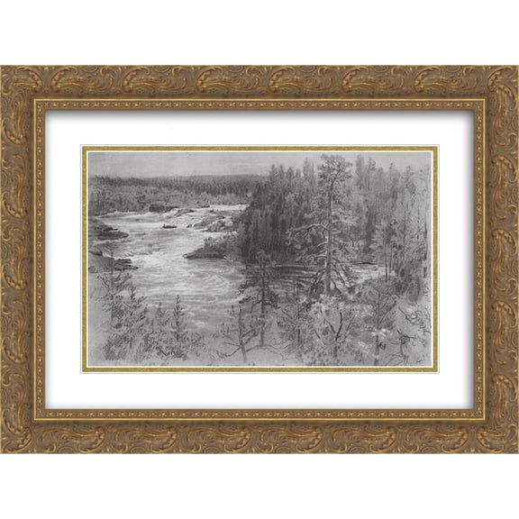 Ivan Shishkin 2x Matted 24x18 Gold Ornate Framed Art Print 'Por-threshold'