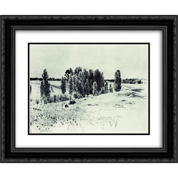 Ivan Shishkin 2x Matted 24x20 Black Ornate Framed Art Print 'Fields and groves'
