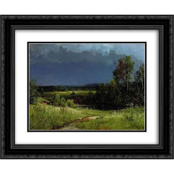 Ivan Shishkin 2x Matted 24x20 Black Ornate Framed Art Print 'Gathering Storm'