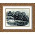 thumbnail image 1 of Ivan Shishkin 2x Matted 24x20 Gold Ornate Framed Art Print 'Herd on the river bank', 1 of 2