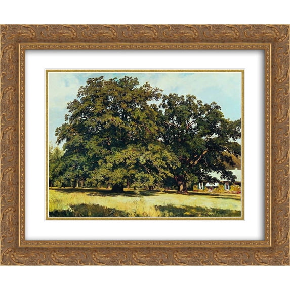 Ivan Shishkin 2x Matted 24x20 Gold Ornate Framed Art Print 'The Mordvinovo Oaks'