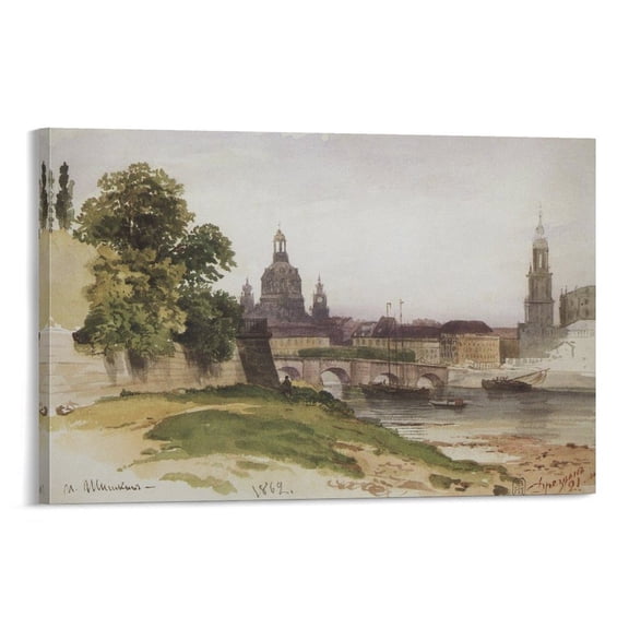 Ivan Shishkin Poster Dresden. Bridge of August Gifts Canvas Painting Poster Wall Art Decorative Picture Prints Modern Decor 12x18inch(30x45cm)