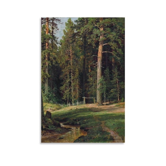 Ivan Shishkin Poster Edge of The Forest 5 Posters Wall Art Painting Canvas Gift Living Room Prints Bedroom Decor Poster Artworks 24x36inch(60x90cm)