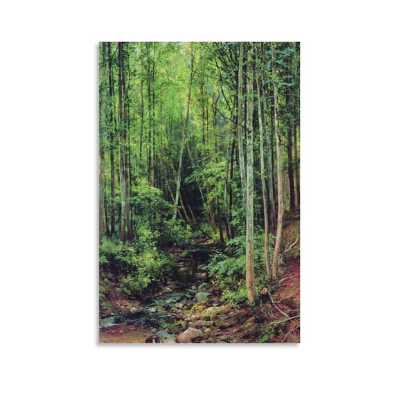 Ivan Shishkin Poster Forest-aspen Room Aesthetic Poster Print Art Wall Painting Canvas Posters Gifts Modern Bedroom Decor 12x18inch(30x45cm)