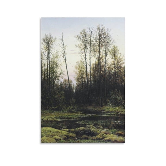 Ivan Shishkin Poster Forest in Spring Posters Wall Art Painting Canvas Gift Living Room Prints Bedroom Decor Poster Artworks 16x24inch(40x60cm)