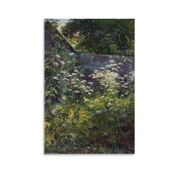 Ivan Shishkin Print Painting Corner of Overgrown Garden. Goutweed-grass Wall Art Poster Gifts Bedroom Prints Home Decor Hanging Picture Canvas Painting Posters 12x18inch(30x45cm)