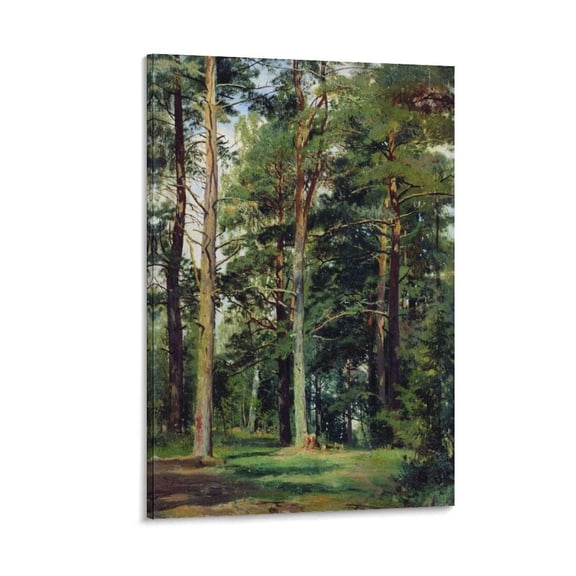 Ivan Shishkin Print Painting Meadow with Pine Trees Artworks Picture Print Poster Wall Art Painting Canvas Gift Decor Home Posters Decorative 24x36inch(60x90cm)