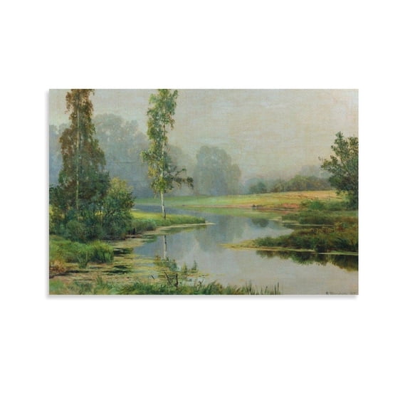 Ivan Shishkin Print Painting Misty Morning 1 Gifts Canvas Painting Poster Wall Art Decorative Picture Prints Modern Decor 12x18inch(30x45cm)
