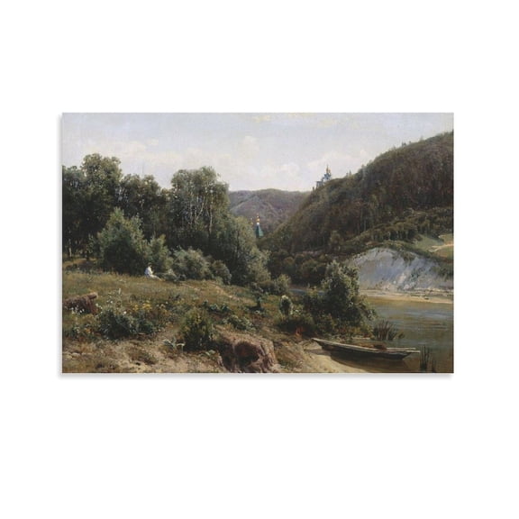 Ivan Shishkin Print Painting Near The Monastery Canvas Poster Wall Art Picture Prints Hanging Photo Gift Decor Home Posters Artworks 12x18inch(30x45cm)