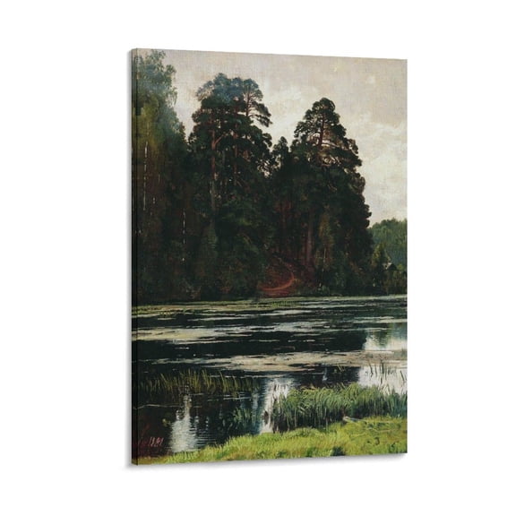 Ivan Shishkin Print Painting Pond Poster Decorative Painting Canvas Wall Art Living Room Posters Bedroom Painting 16x24inch(40x60cm)