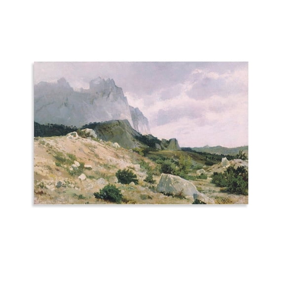 Ivan Shishkin Print Painting Rocky Shore Canvas Art Poster and Wall Art Picture Print Modern Family bedroom Decor Posters 16x24inch(40x60cm)