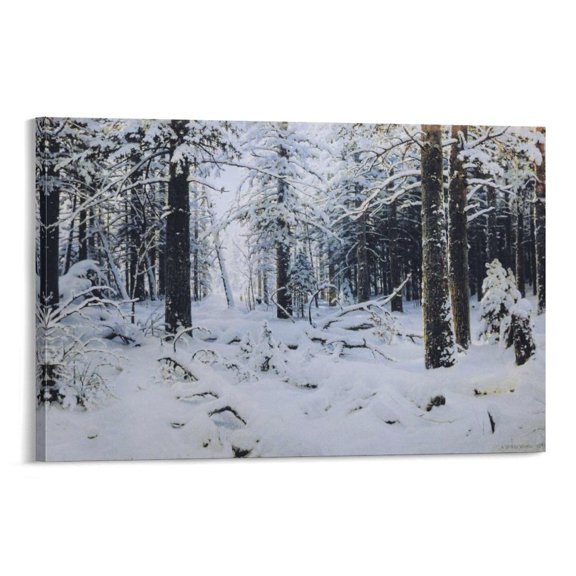 Ivan Shishkin Print Painting Winte Canvas Wall Art Prints Poster Gifts Photo Picture Painting Posters Room Decor Home Decorative 24x36inch(60x90cm)