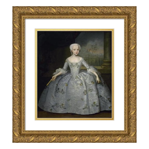 Ivan Vishnyakov 12x14 Gold Ornate Wood Frame and Double Matted Museum Art Print Titled - Portrait of Sarah Eleanore Fairmore