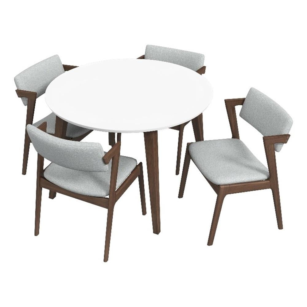 Ivana Modern Solid Wood Walnut Dining Room & Kitchen Table and Chairs ...