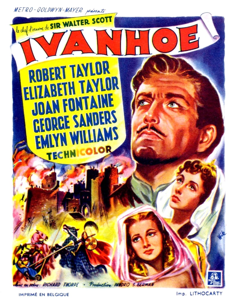 Ivanhoe On Right From Top Robert Taylor Elizabeth Taylor Joan Fontaine