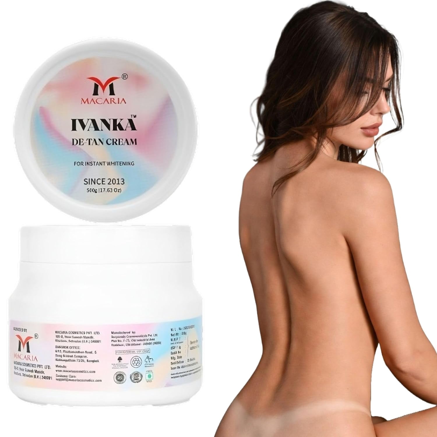 Ivanka Detan Pack For Body Tan Removal | Sun Tan Removal Cream for Men & Women | De-Tan Face & Full Body Cream | Natural Ingredients | 500g Detan Pack