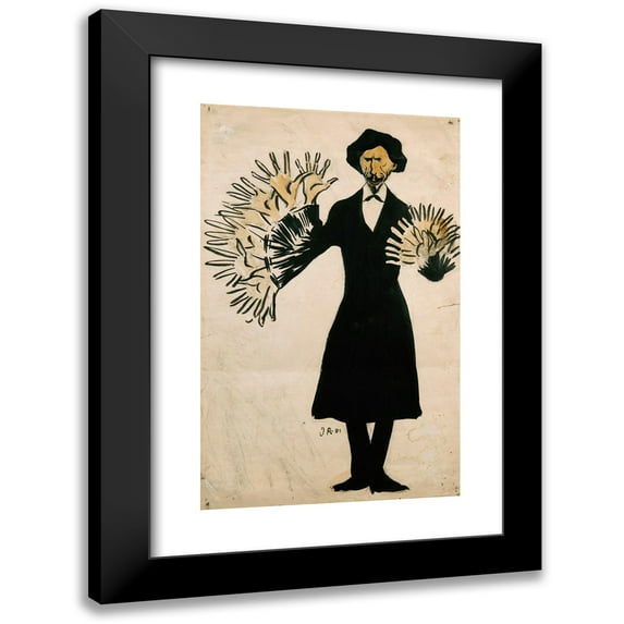 Ivar Arosenius 16x24 Black Modern Framed Museum Art Print Titled - Ole Kruse, Artist (Caricature) (1901)