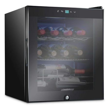 Ivation 12-Bottle Wine Cellar Refrigerator, Black