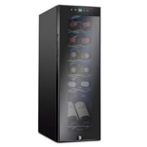 Ivation 12 Bottle Compressor Wine Cooler Refrigerator with Lock, Black