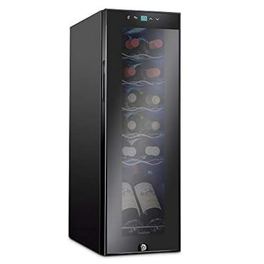 Ivation 12 Bottle Compressor Wine Cooler Refrigerator with Lock, Black