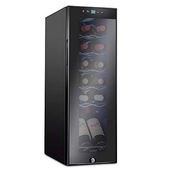 Ivation 12-Bottle Wine Cellar Refrigerator, Black